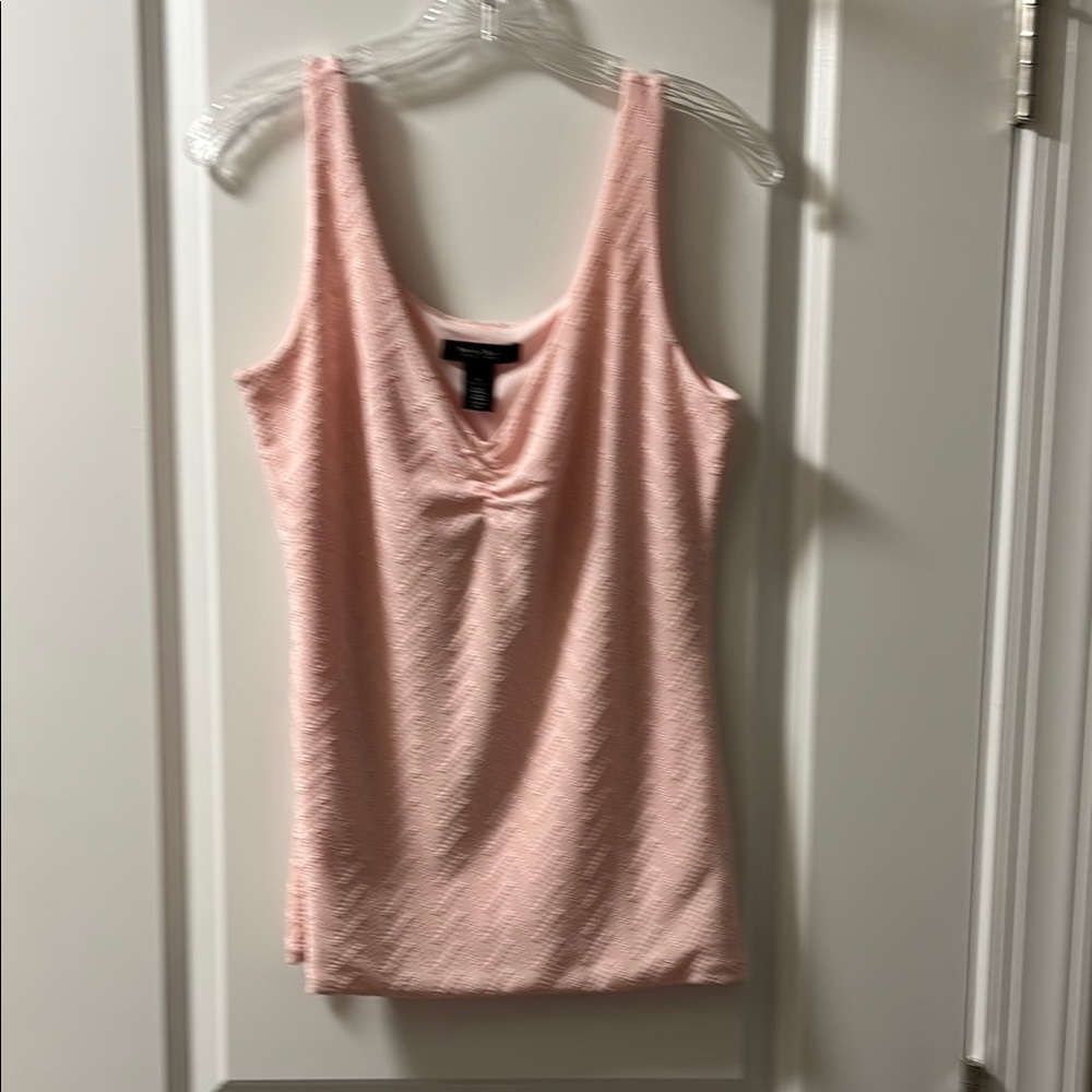 White House Black Market Pink Ruched Sleeveless Tank Top
